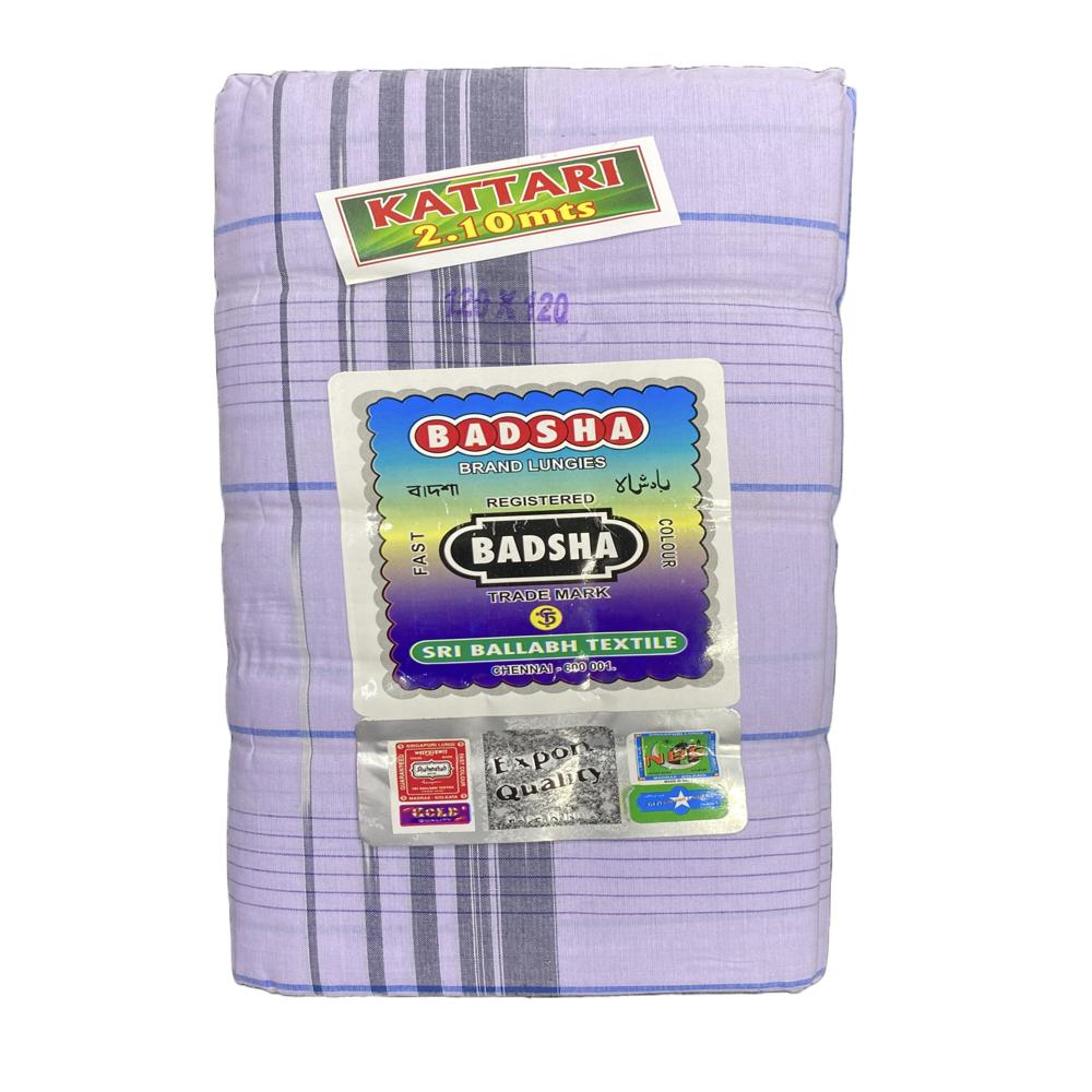 Badsha 120*120  Sada Kattari Check Cotton Lungi