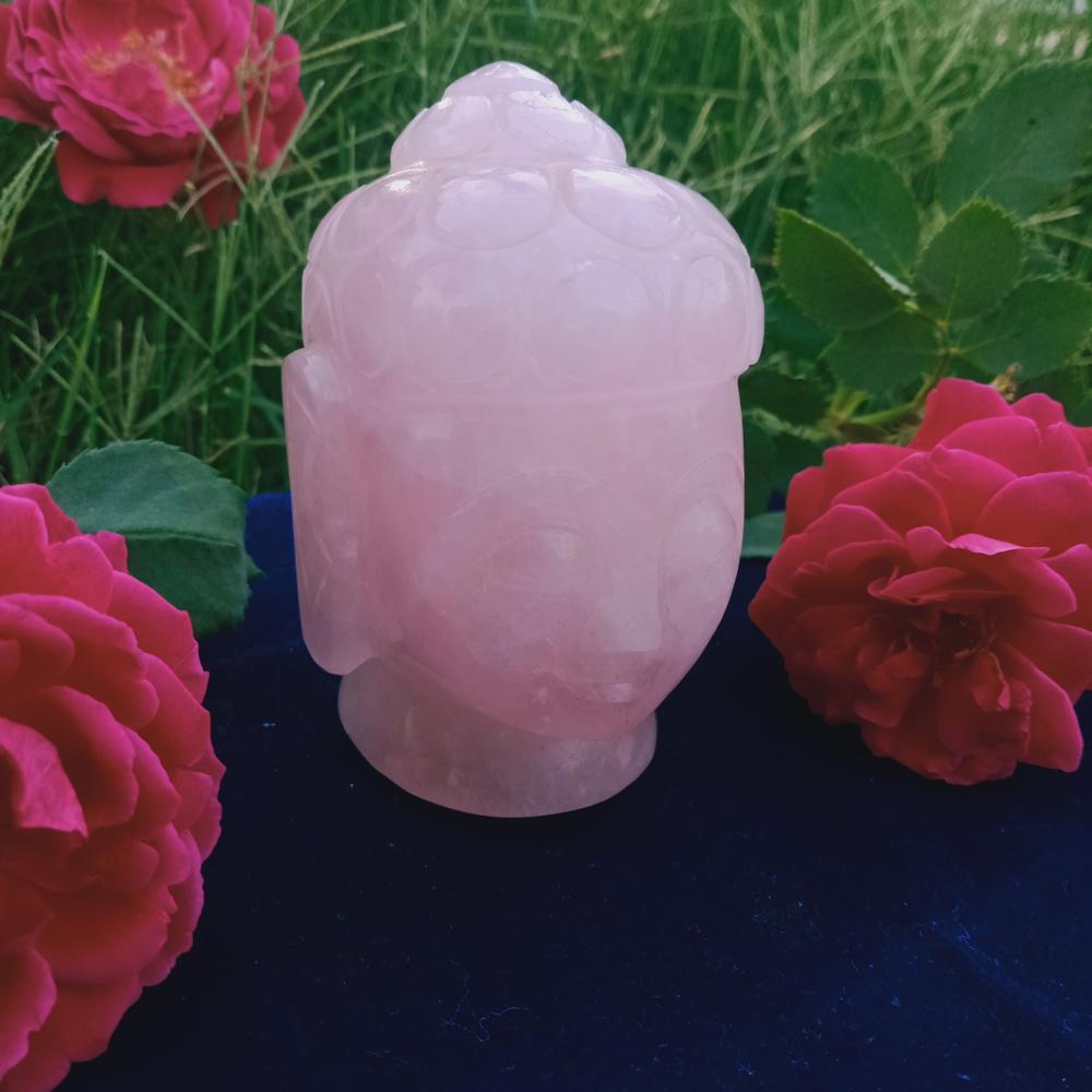 Rose quartz buddha head