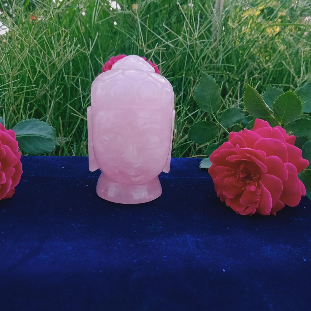 Rose quartz buddha head