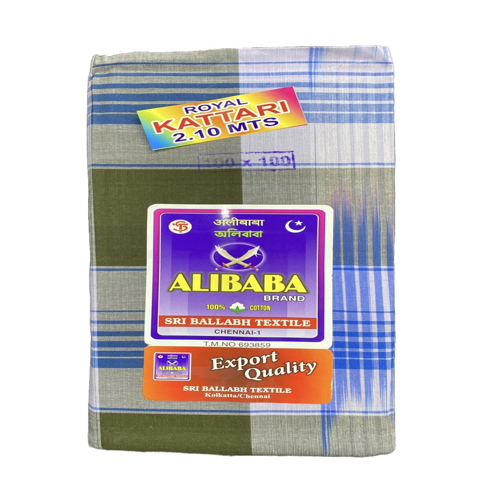 2.10Mts Alibaba Mini Kattari Check Cotton Lungi
