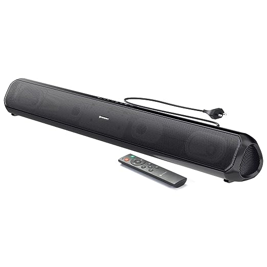 Portronics Sound Slick 6 (POR 1740) 60W Bluetooth Wireless Soundbar with Multiple Audio Modes, 3.5mm Aux-in, in-Built Power Cable, Optical Input Port, Remote Control(Black)