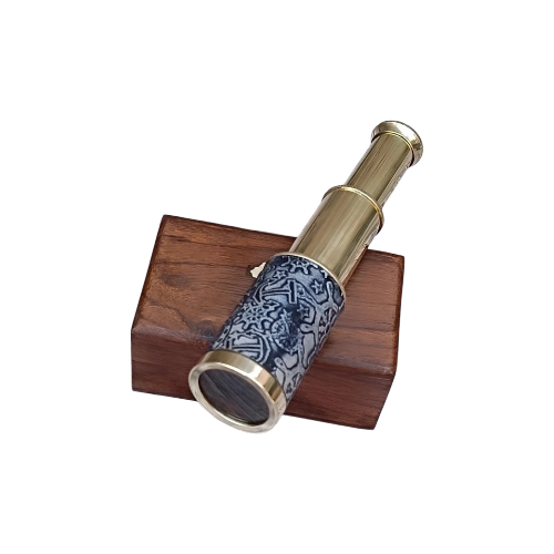 Brass Telescope with Leather Case, Captains 6"