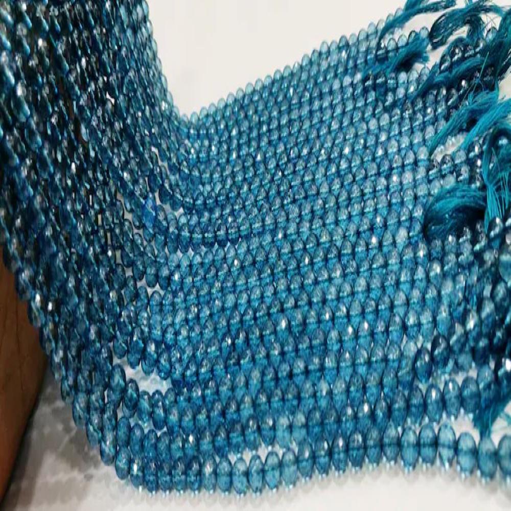 Natural Topaz London Blue Color Round Ball Shape Faceted 6mm Beads Sold Per Strand 13 Inches Long