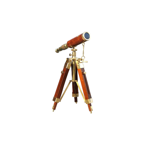 Table Stand 25x Brass Antique Telescope, Extended Length: 10 inch