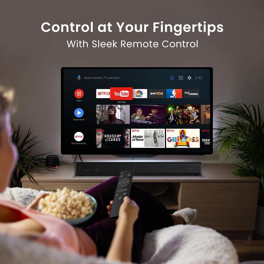 Portronics Sound Slick 8 80W Soft Touch Control Bluetooth Soundbar, Surround Sound, 2.1 Channel