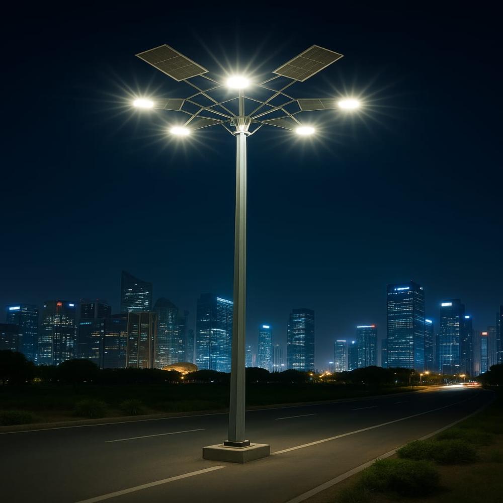 High Mast Solar Light With 20 Mtr Pole