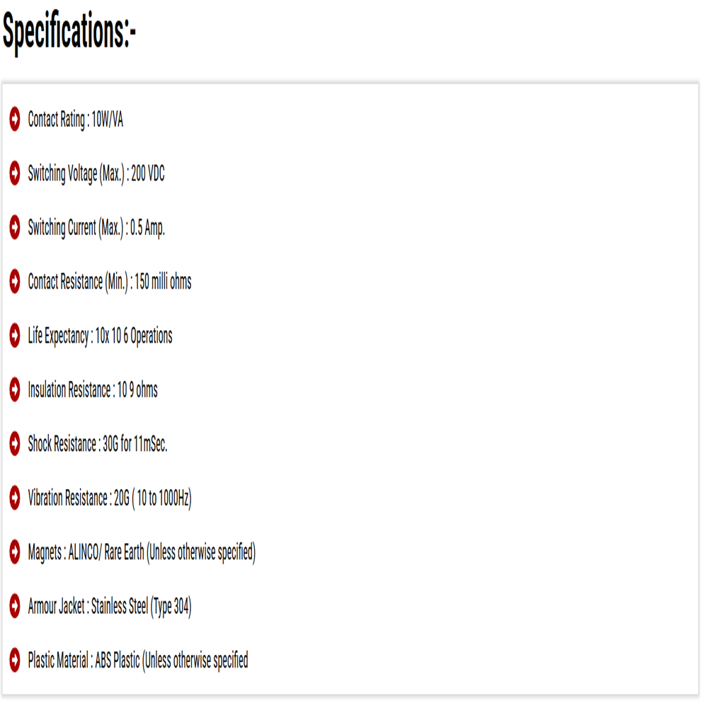 Recessed Mount Magnetic Contact
