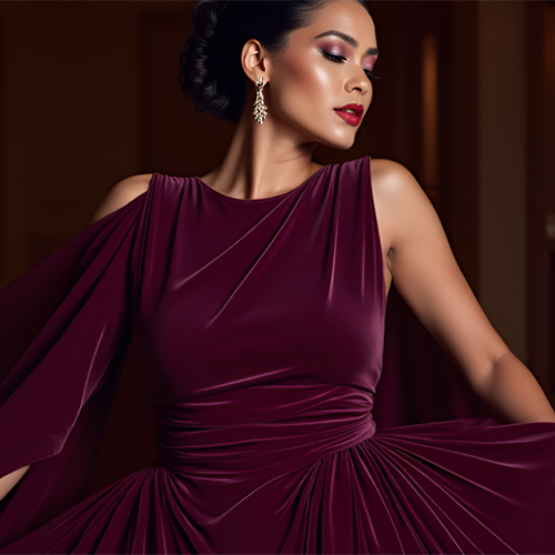 Wine Red Valvet Fabric