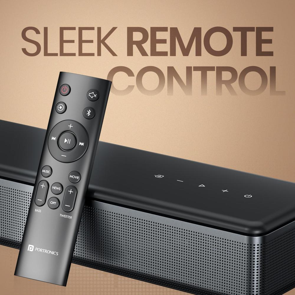 Portronics Sound Slick X 250W Bluetooth Soundbar with Wired Subwoofer for Deep Bass,2.1 Channel Ho