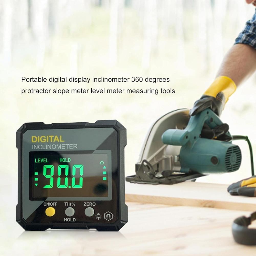 True Sense Digital Angle Fnder 4X90 Magnetic Inclinometer Protractor Precision Level Box, DC55