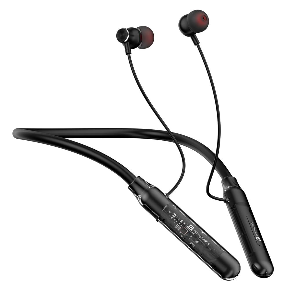 Portronics Harmonics Y3 In Ear Bluetooth Neckband With Upto 40 Hours Playtime & In Line Hd Mic, - Bluetooth Version: 5.4 V