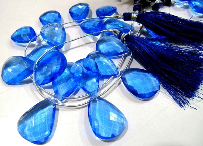 London Blue Topaz Faceted Pear Shape Beads  Size 16x21mm to 18x25mm Strand 8 inches long