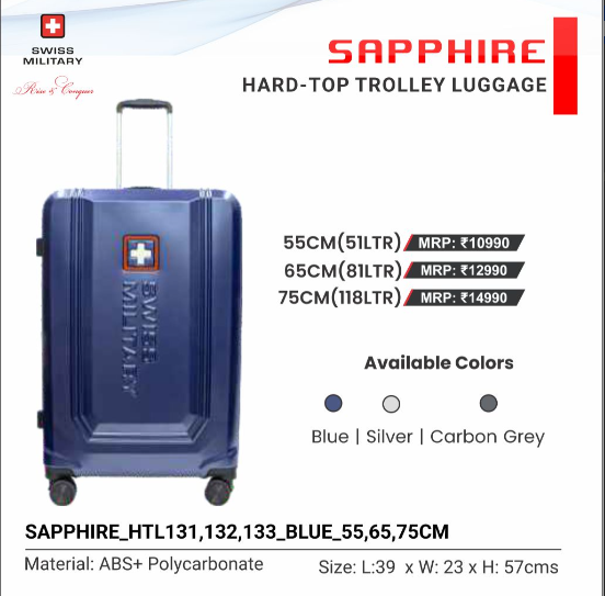 Swiss Military Sapphire Hard Top Trolley