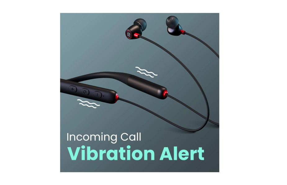 Portronics Harmonics Z11Pro Bluetooth Neckband,Vibration Alert,Magnetic Latch (ON/OFF) Bluetooth Headset (Black, In the Ear)