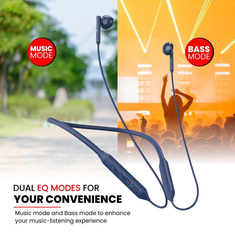 Portronics Harmonics Z5 Wireless Bluetooth Stereo Headset with 33Hrs Playtime, Double EQ Mode