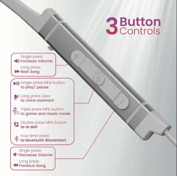 Portronics Harmonics Z9 Metallic Finish | Game/Music Model | Type C Fast Charging | Dual Pairing