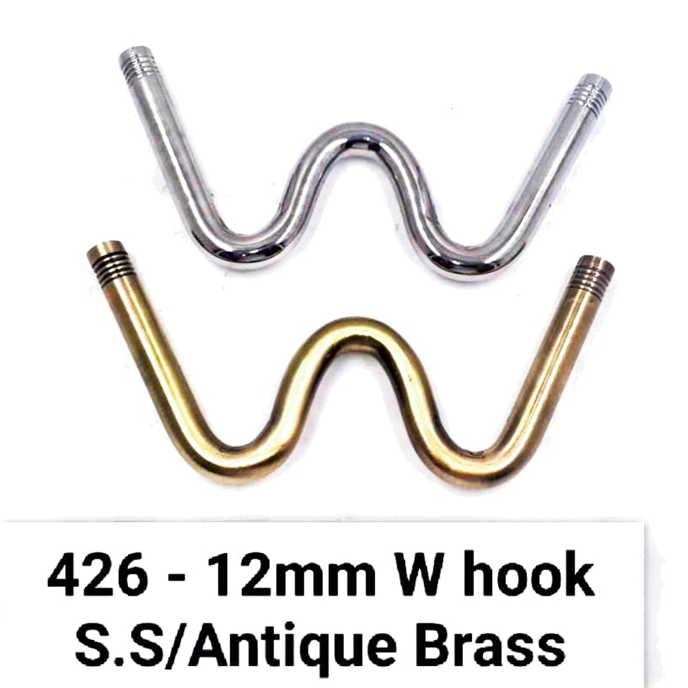 SS426 12mm Antique Brass W Hook