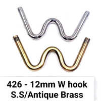 SS426 12mm Antique Brass W Hook