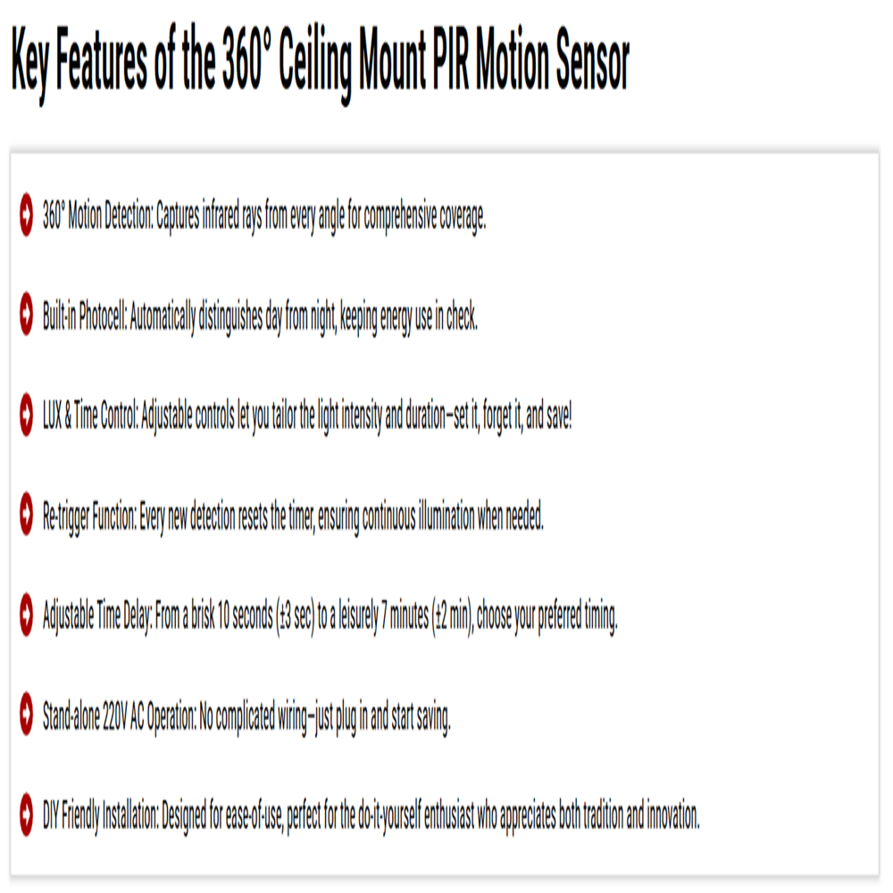 False Ceiling Mount PIR Sensor 