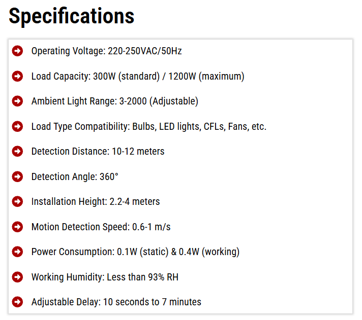False Ceiling Mount PIR Sensor 