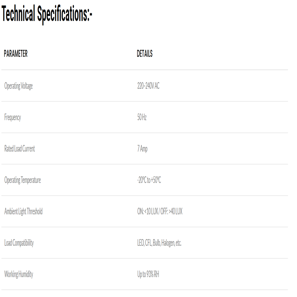 Day Night LDR Sensor 7 AMP 