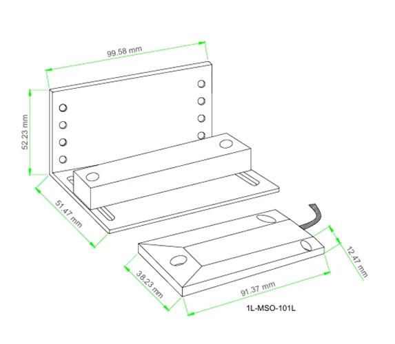 Roller Shutter With L Bracket Recessed Magnetic Reed Switch - Color: Grey