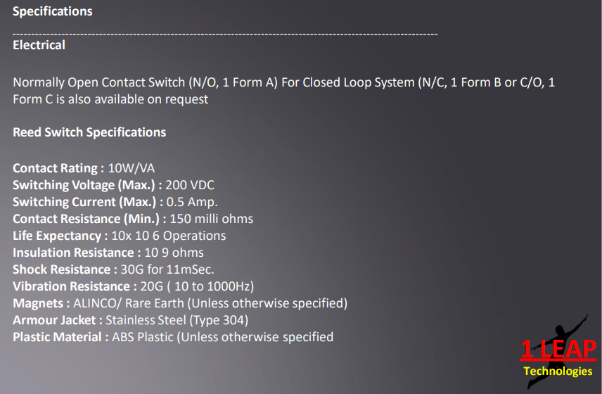 Roller Shutter With L Bracket Recessed Magnetic Reed Switch  