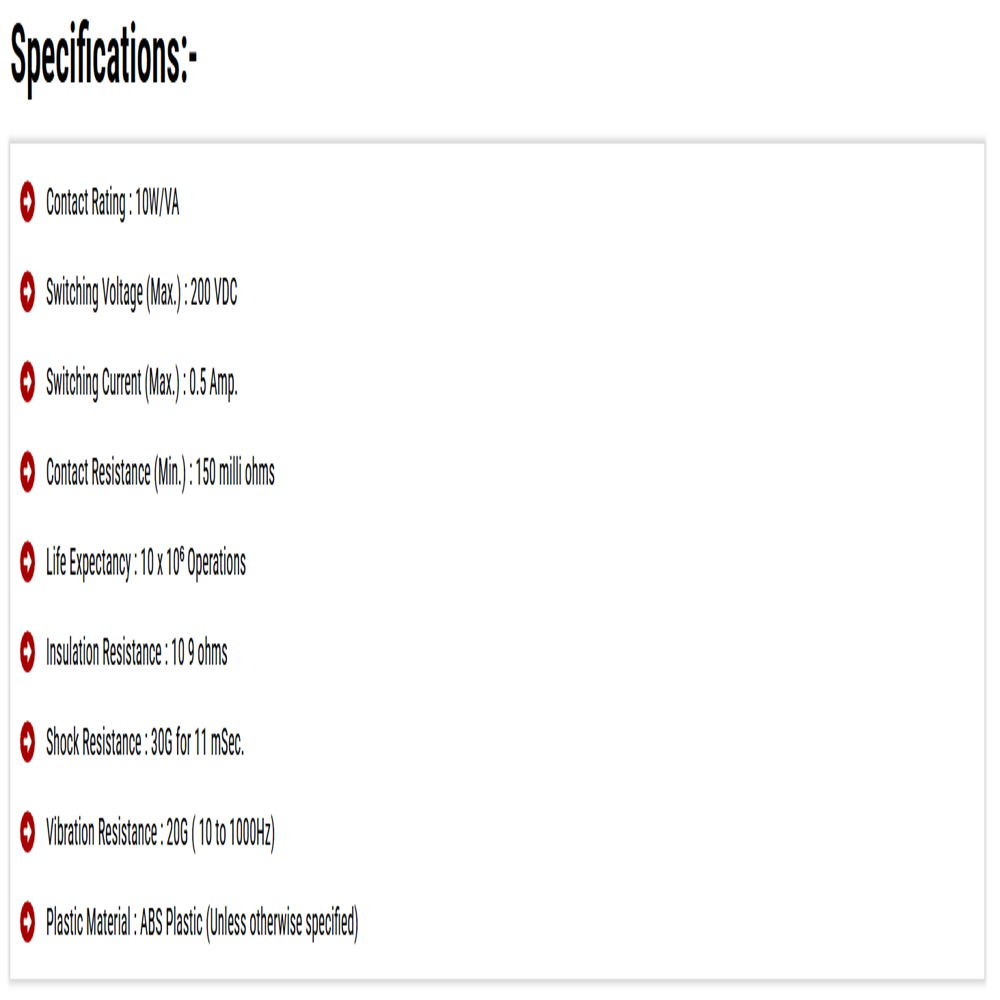 Roller Shutter Reed Switch - Color: White