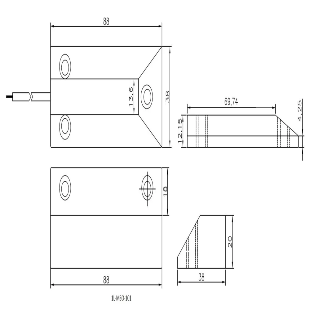 Roller Shutter Stainless Steel Armoured Cable Reed Switch  