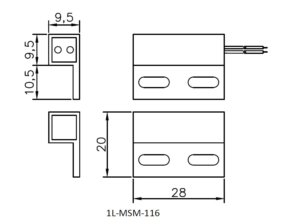 Big Flange Mount Contact Magnetic Reed Switch No - Color: White
