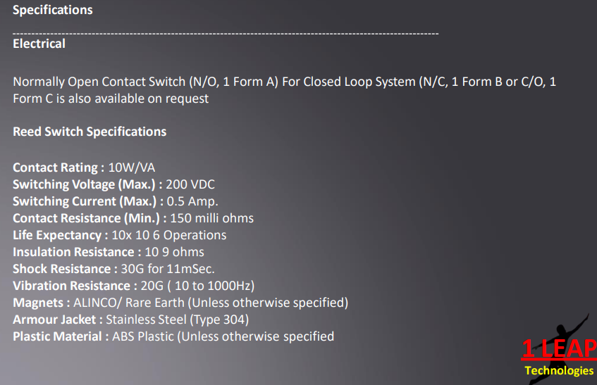 surface-mount contacts  Magnetic Reed Switches 