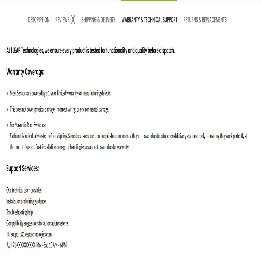  Long Wire Leads Recessed Mount Magnetic Switch 