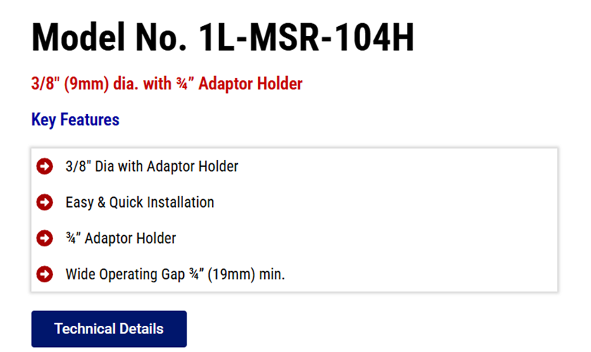 3/8 Dia with Adaptor Holder Recessed Mount Magnetic Switch