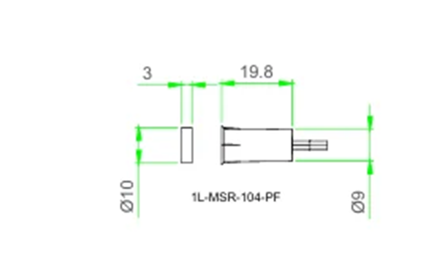 Epoxy Coated Magnet Recessed Mount Magnetic Switch - Application: Shutter