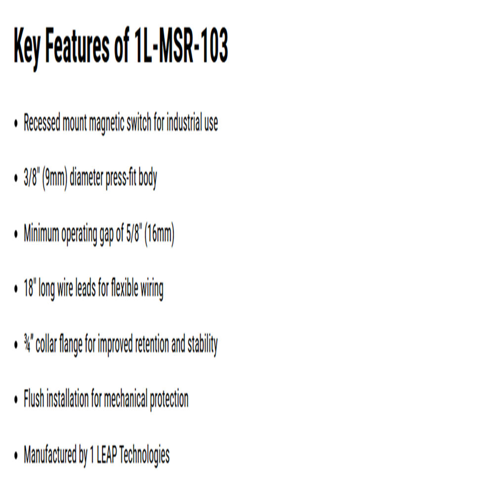 Collar Flange Recessed Mount Magnetic Reed Switch 