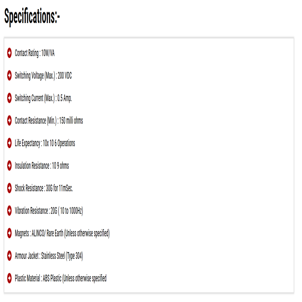 Collar Flange Recessed Mount Magnetic Reed Switch 