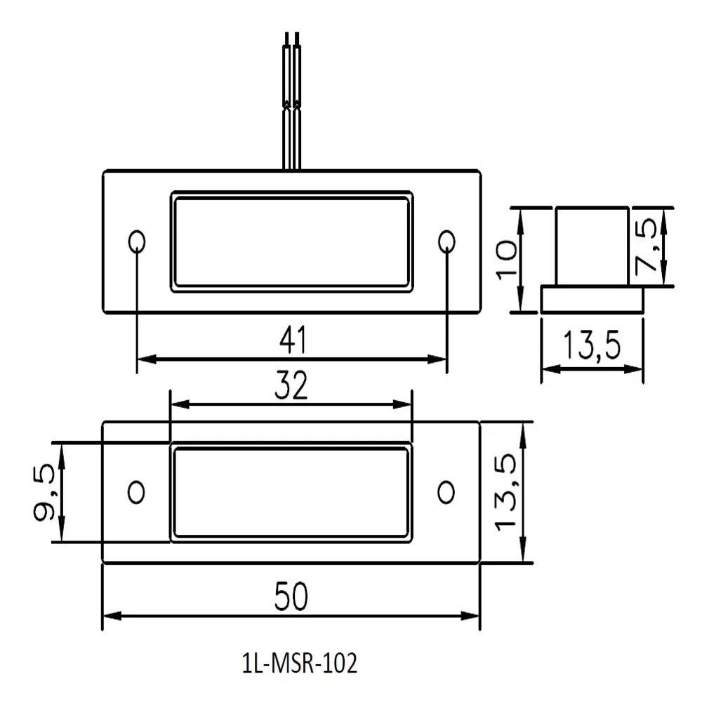 Flat Shaped with Collar Flange Recessed Mount Magnetic Reed Switch 