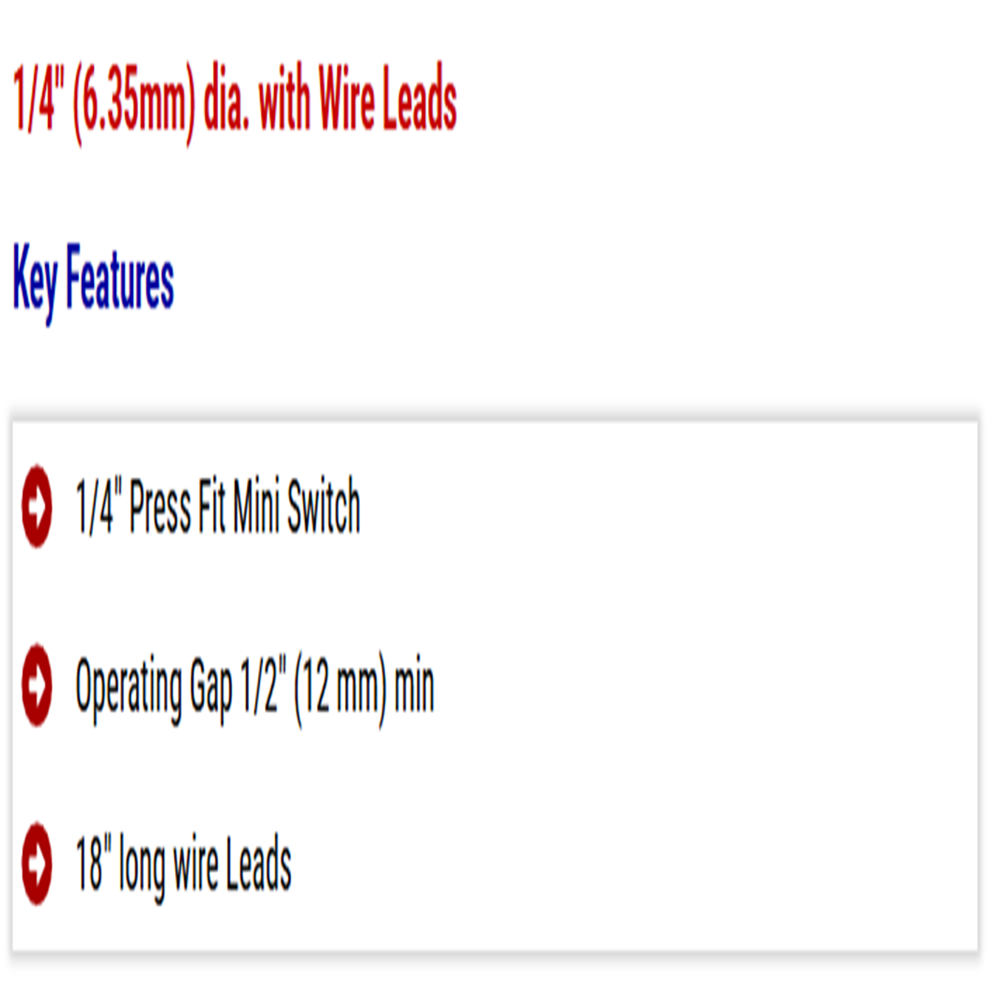 Press Fit Mini Switch Recessed Mount Magnetic Switch  