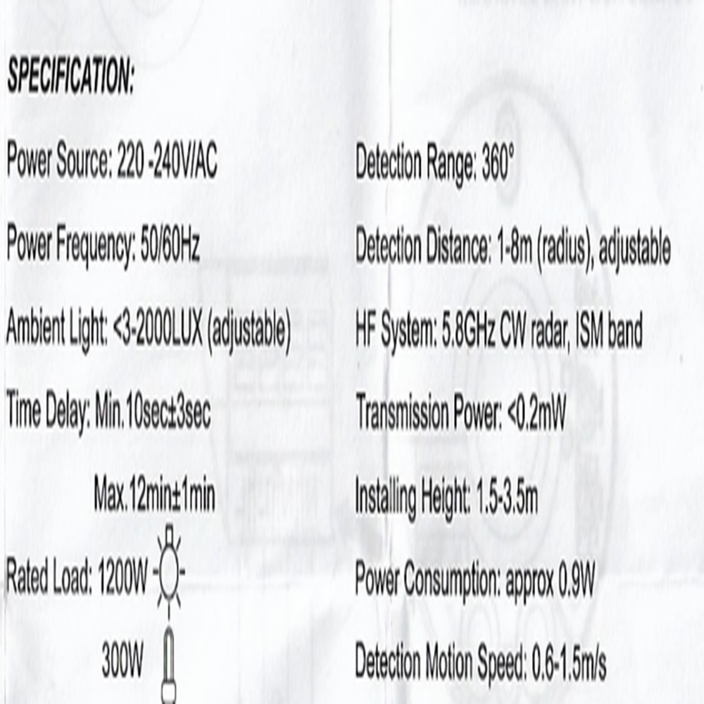 Ceiling Mount Microwave Sensor 360 Degree 