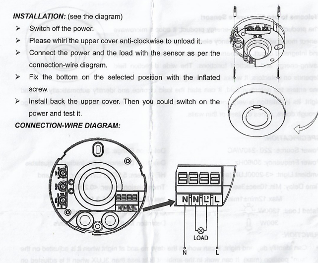 Ceiling Mount Microwave Sensor 360 Degree 