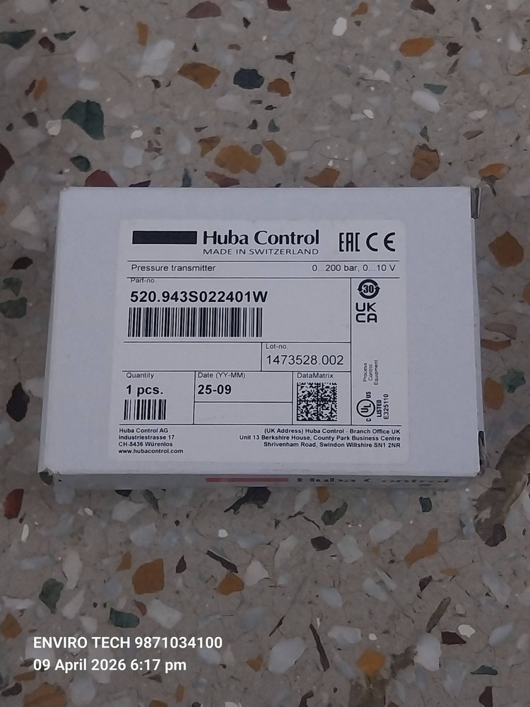 Huba Pressure Transmitter Model 520.943S022401 RANGE 0-200 BAR Output 0 To 10 VDC