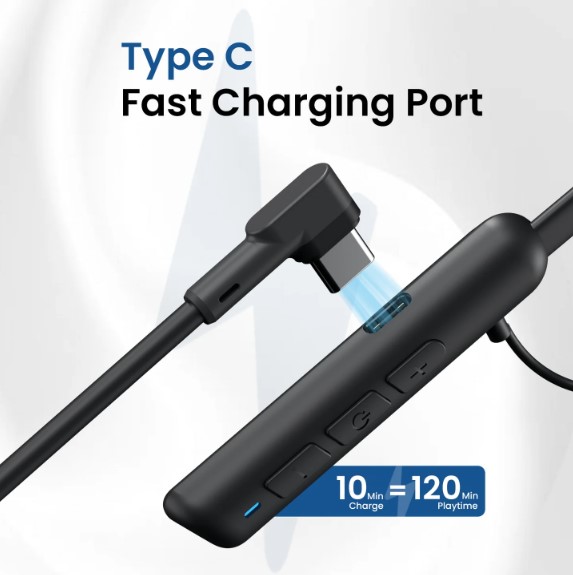 PORTRONICS Harmonics Z10 35 Hour Playtime | Inline Control | Water Resistant | Magnetic Latch