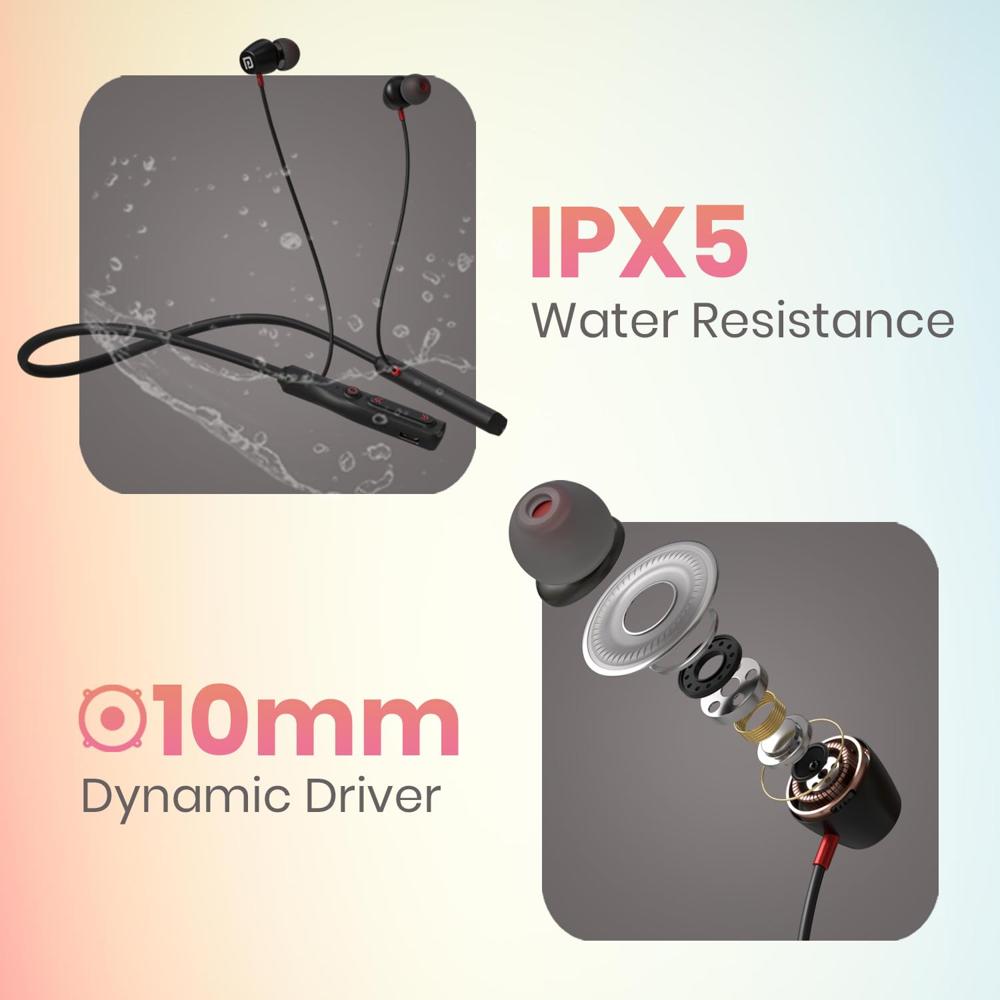 Portronics Harmonics Z11 Bluetooth Wireless in Ear Earphones with Upto 35 Hours Playback & Magnetic