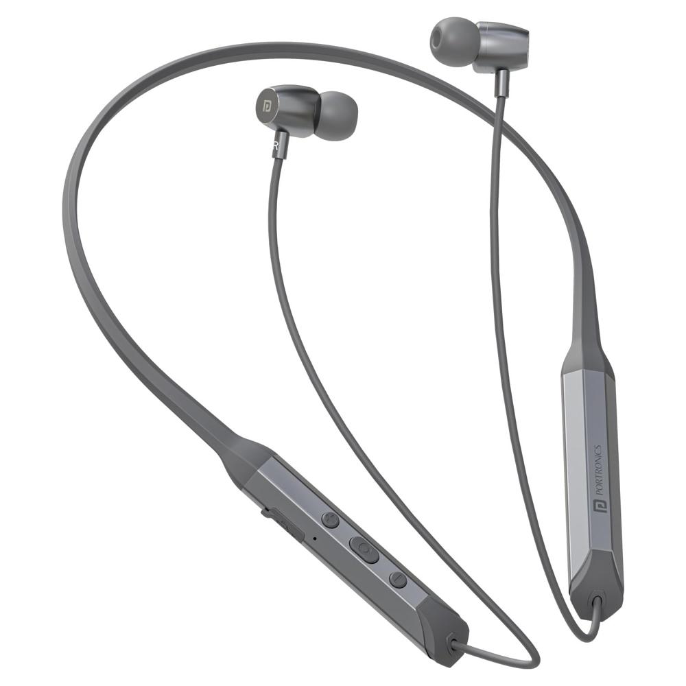 Portronics Harmonics Z12 in Ear Bluetooth Neckband with Metallic Built & Hall Switch(ON/Off),Upto 35 Hours Playtime