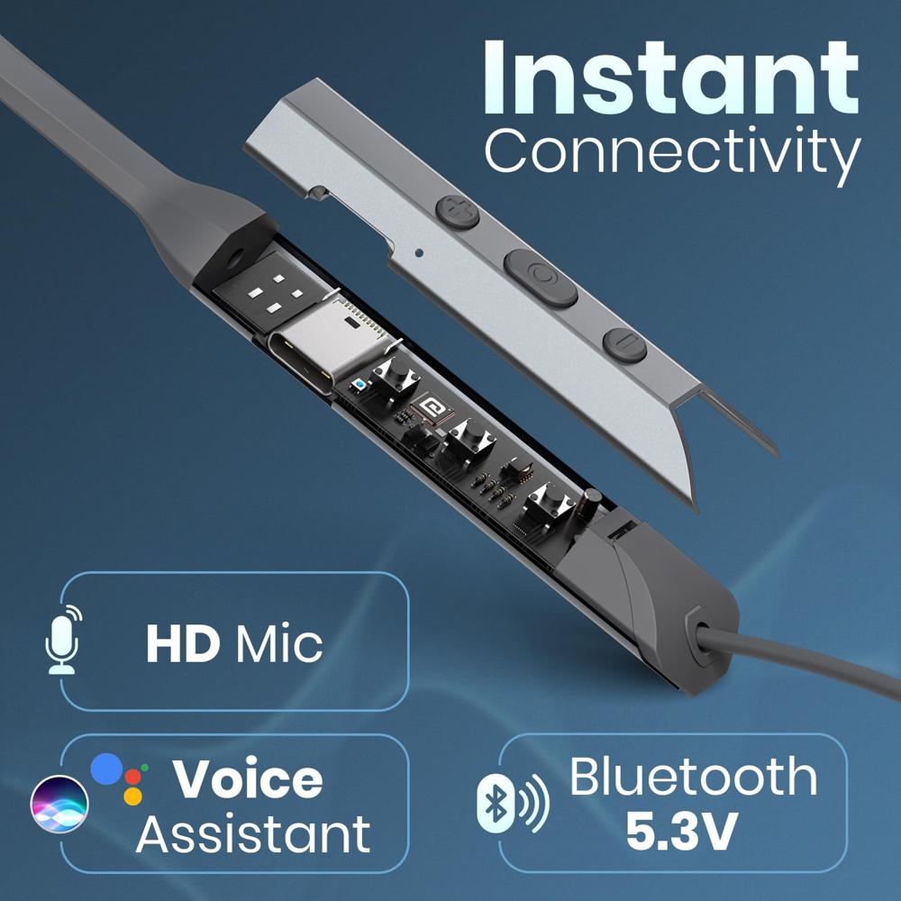 Portronics Harmonics Z12 in Ear Bluetooth Neckband with Metallic Built & Hall Switch(ON/Off),Upto 35 Hours Playtime
