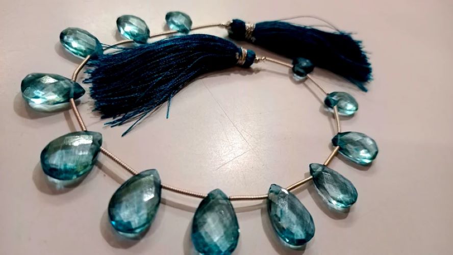 Natural London Blue Topaz Pear Shape Faceted 8x13 to 10x15mm Graduated Gemstone Beads