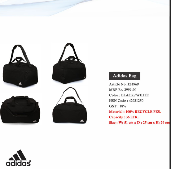 Adidas Black Bag