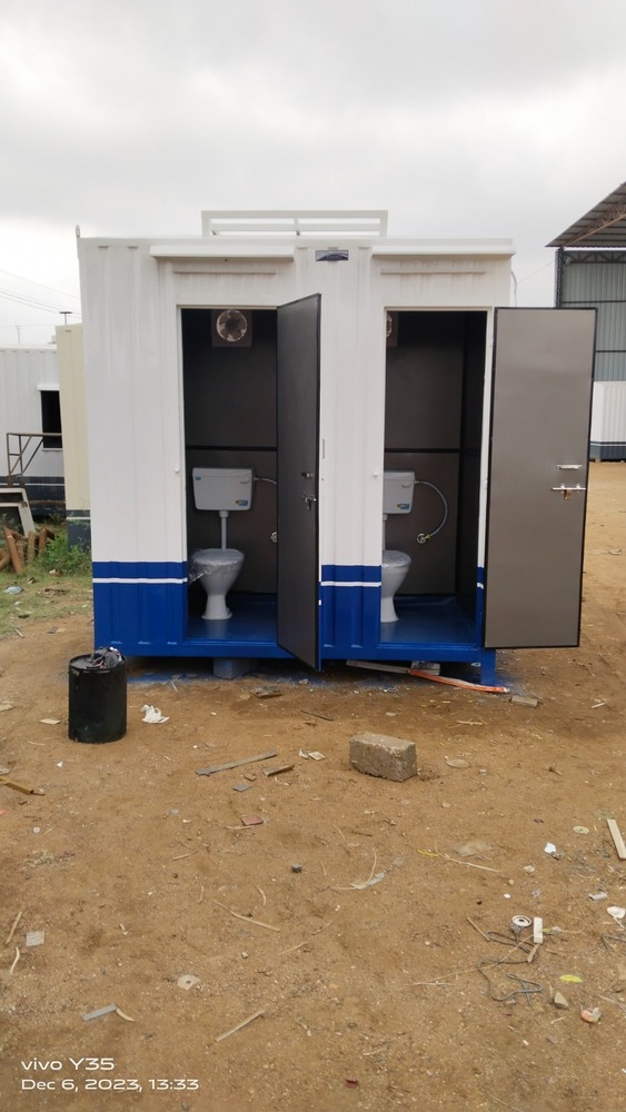 Portable Mobile Toilet - PVC Material, Gloss Blue, Rectangular | Prefabricated, Lightweight, Easy Maintenance