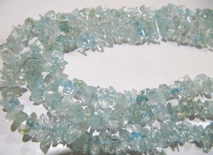 Natural Blue Topaz Uncut Free shape Chip Beads 6to 8 mm Beads Strand 34inch Long