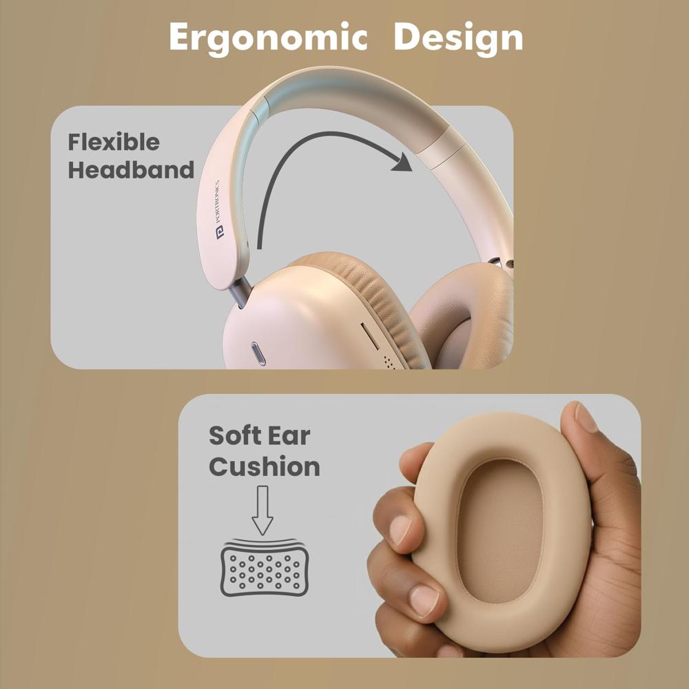Portronics Muffs M6 Over Ear Wireless Bluetooth Headphone With Upto 40 Hours Playtime, - Bluetooth Version: 5.3
